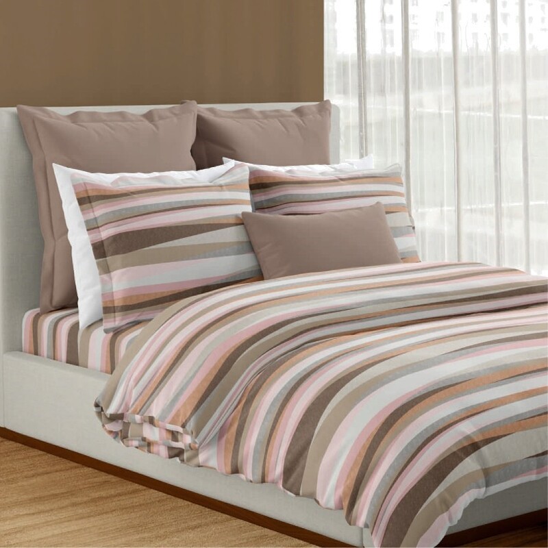 Cable Cotton Digital Printed Double Bedsheet Set (Sesame)
