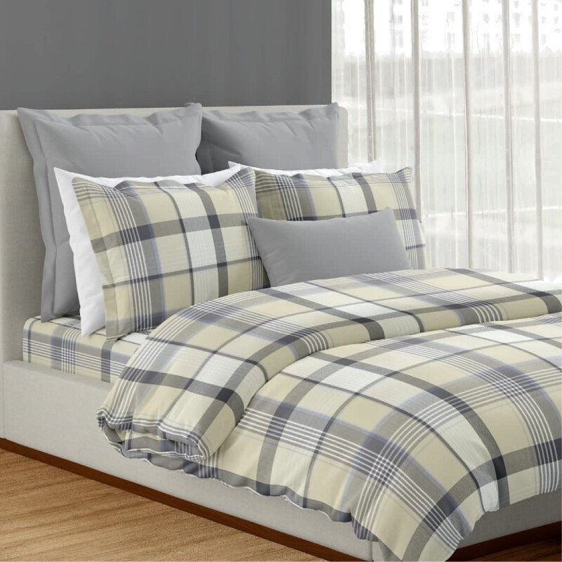 Nelson Cotton Digital Printed Double Bedsheet Set (Lunar Rock)