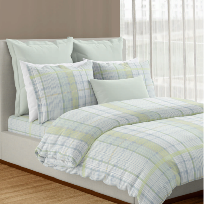 Nelson Cotton Digital Printed Double Bedsheet Set (Whisper Green)
