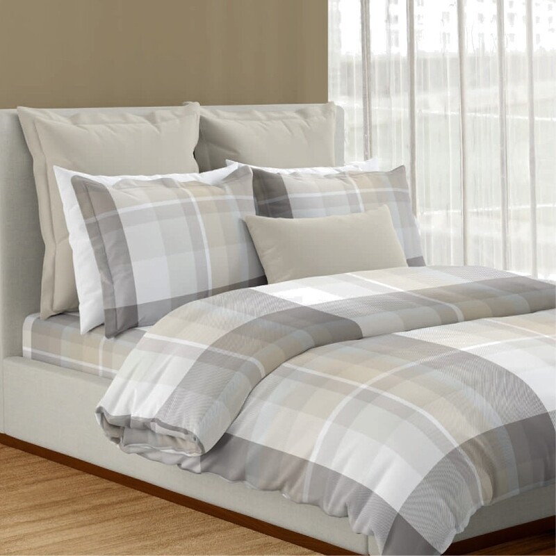 Nelson Cotton Printed Double Bedsheet Set (White Swan)
