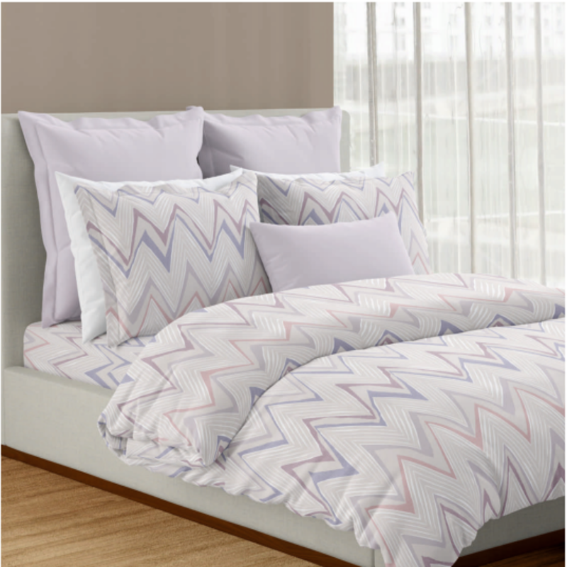 Refuge Cotton Digital Printed Double Bedsheet Set (Orchid Ice)