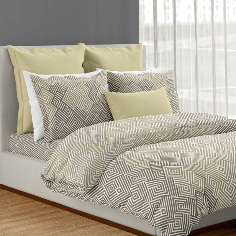 Refuge Cotton Printed Double Bedsheet Set (Whisper White)